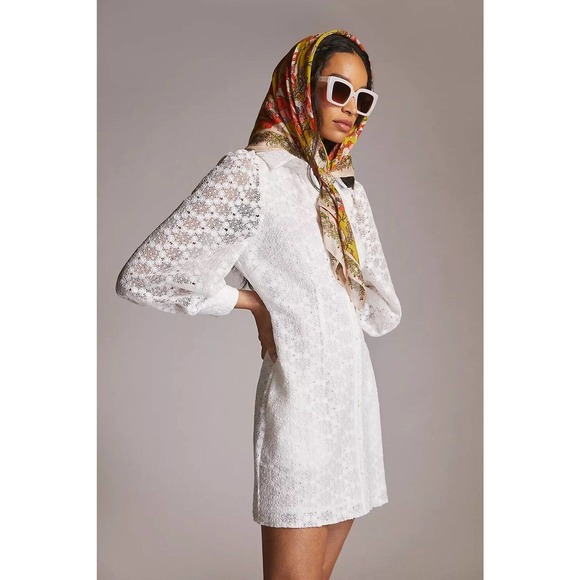 Anthropologie Dresses & Skirts - Anthropologie Lace Mini Shirt Dress